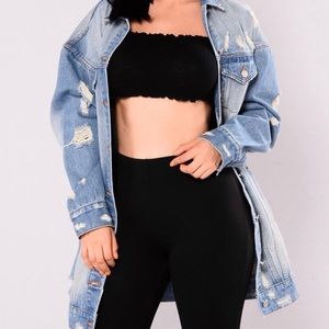 Distressed denim jacket